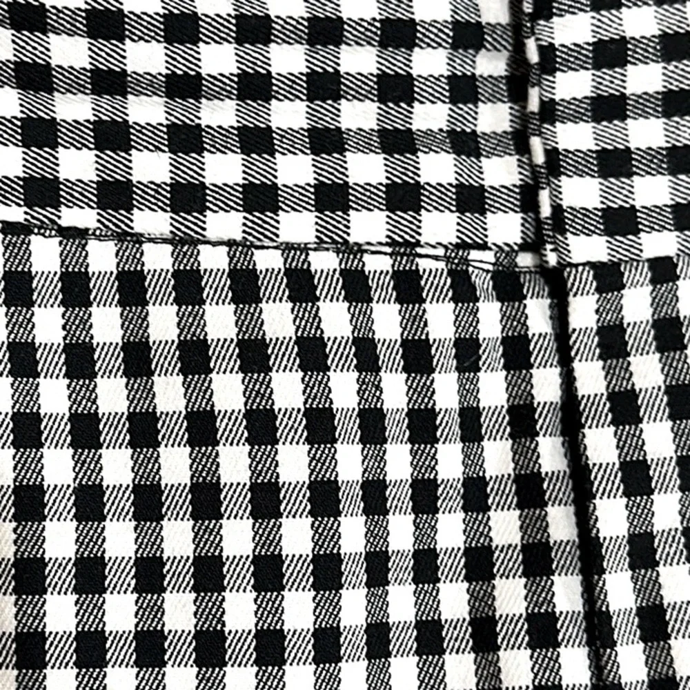NWT Black & white gingham check pants crop Womens Plus Sz 16